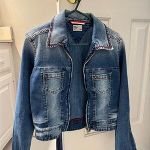 Tommy Hilfiger Blue Denim Jacket with red trim detail